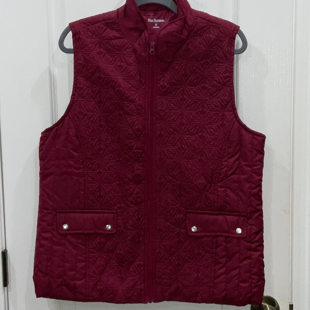 Kim Rogers Women's Deep Red Quilted Vest